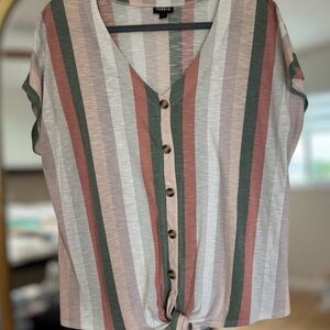 Torrid Multicolor Striped Button-Down Shirt